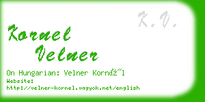 kornel velner business card